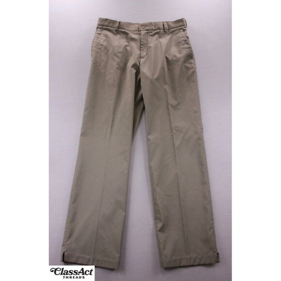 Nike Golf Pants Mens Brown Checked Dri-Fit Tour Performance Stretch 33 X 32 - Picture 4 of 11